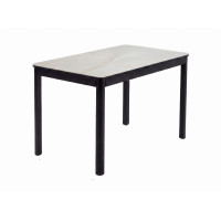 Стол DikLine DKQ120 Керамика белый Icelandic white jade (Ostra Bianco Light)/подстолье черное/опоры черные