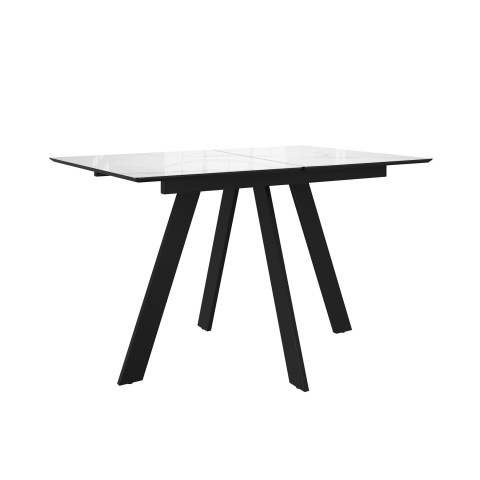 Стол DikLine DKD140 керамика 140(180)х80, Carrara Gloss (мрамор глянец белый), опоры черные (2уп.) Стол DikLine DKD140 керамика 140(180)х80, Carrara Gloss (мрамор глянец белый), опоры черные (2уп.)