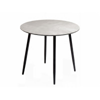 Стол DikLine RKM90 Керамика глянец белый Icelandic white jade (Ostra Bianco Light)/подстолье черное/опоры черные