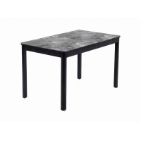 Стол DikLine DKQ120 Керамика серый глянец (italian middle grey)/подстолье черное/опоры черные