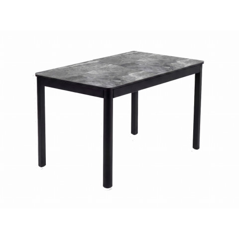 Стол DikLine DKQ120 Керамика серый глянец (italian middle grey)/подстолье черное/опоры черные Стол DikLine DKQ120 Керамика серый глянец (italian middle grey)/подстолье черное/опоры черные