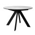 Стол DikLine SKC100 d1000 Керамика Белый мрамор/подстолье черное/опоры черные Стол DikLine SKC100 d1000 Керамика Белый мрамор/подстолье черное/опоры черные