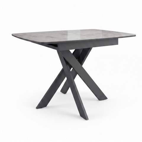 Стол DikLine DKB110, Керамика Italian Grey (глянец серый)/подстолье черное/опоры черные