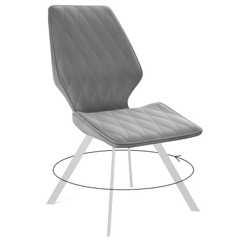 Стул DikLine 243 B22 GREY поворотный/ ножки белые Стул DikLine 243 B22 GREY поворотный/ ножки белые