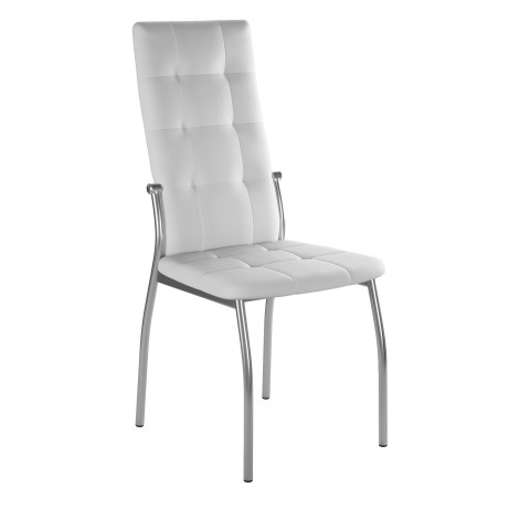 Стул DikLine ГАЛС-М каркас хром/ к/з Pegaso белый Стул DikLine ГАЛС-М каркас хром/ к/з Pegaso белый