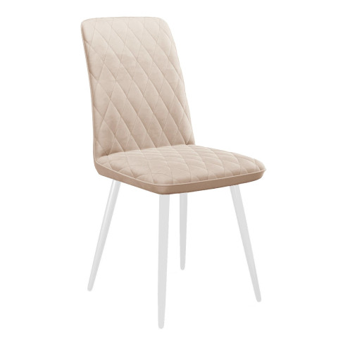 Стул DikLine 205 B03 BEIGE, ножки белые